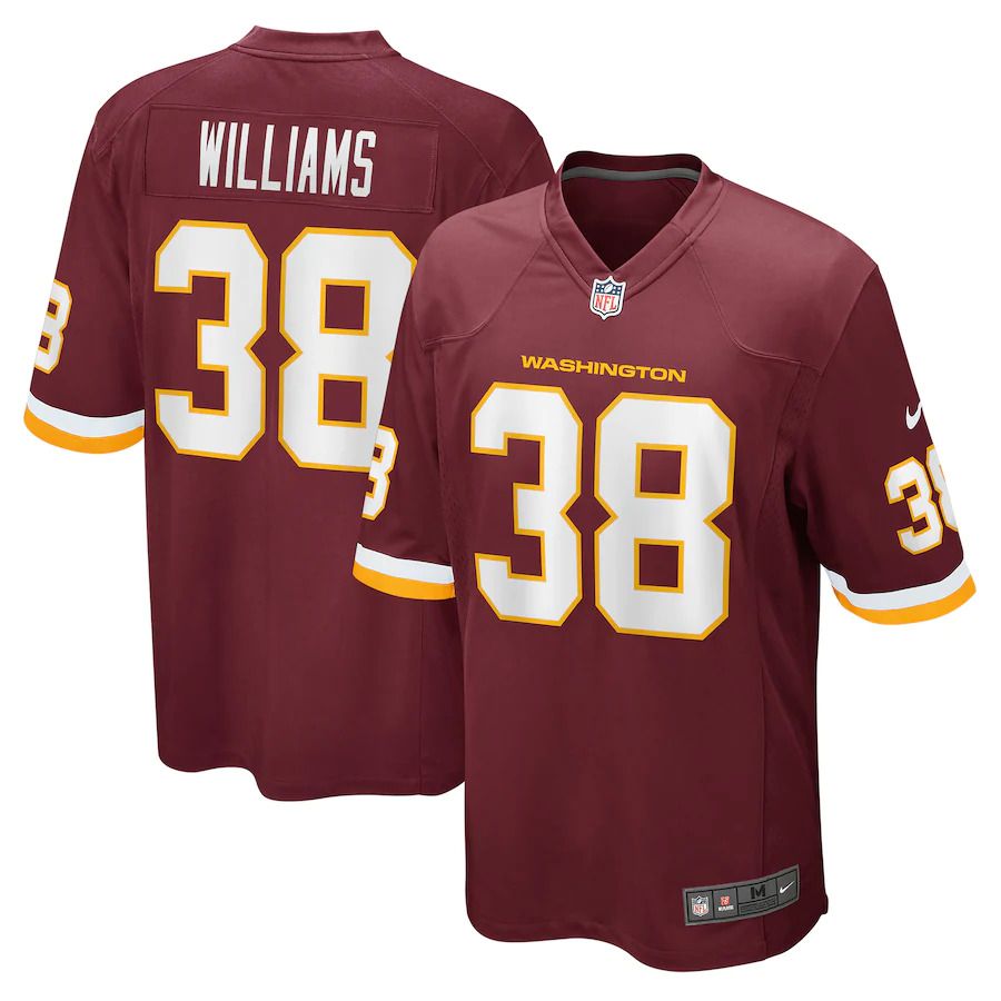 Men Washington Redskins 38 Jonathan Williams Nike Burgundy Game NFL Jersey